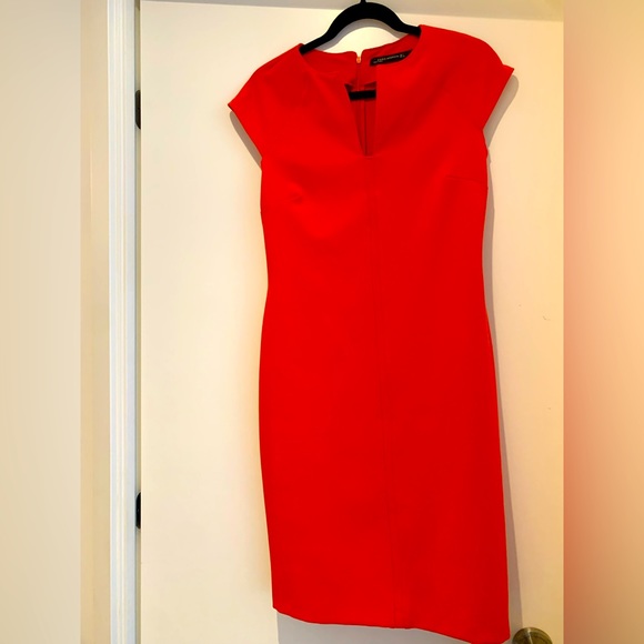 Zara form fitting, orange/red dress. Size LG - Picture 1 of 3